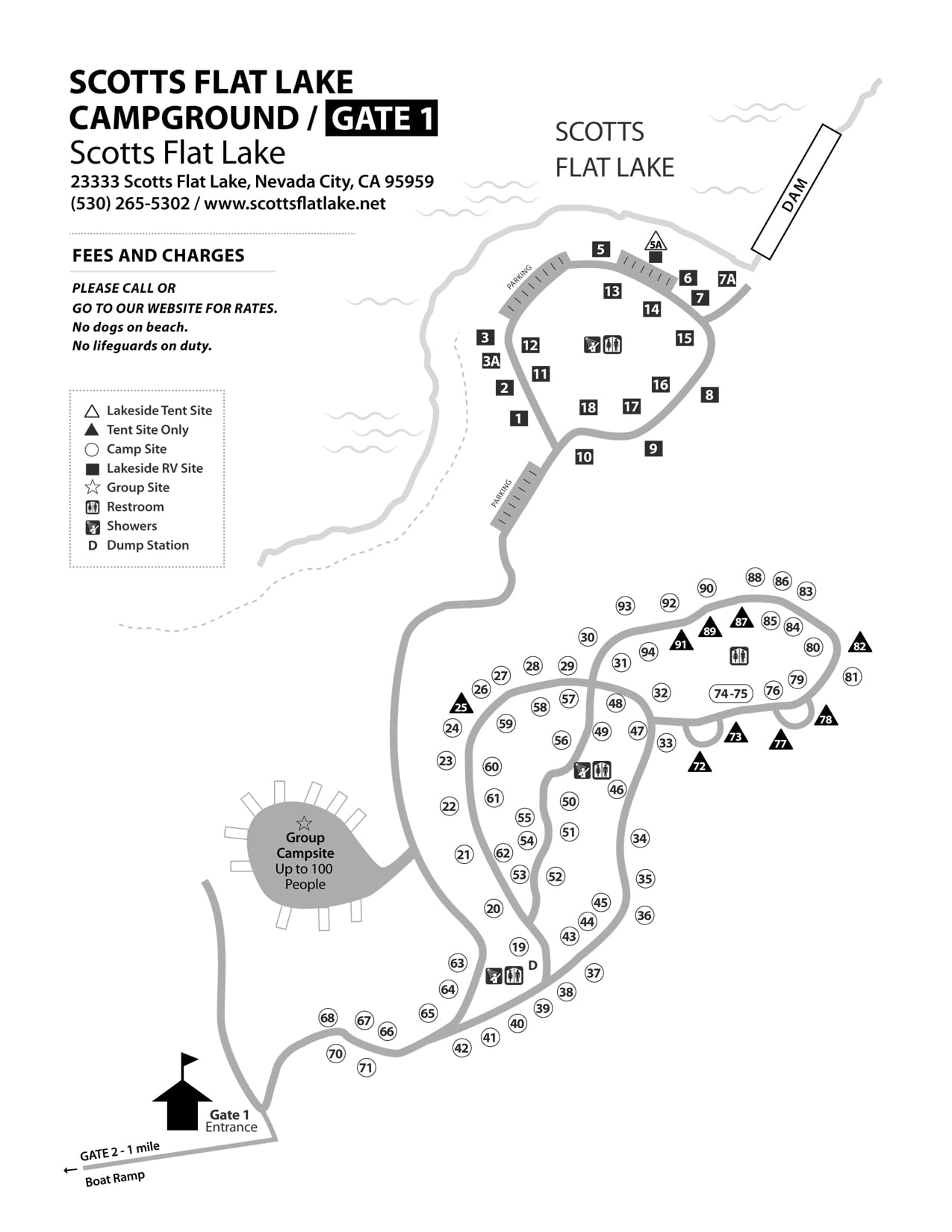 Scotts Flat Lake Map Scotts Flat Lake Campground Maps | NID Recreation