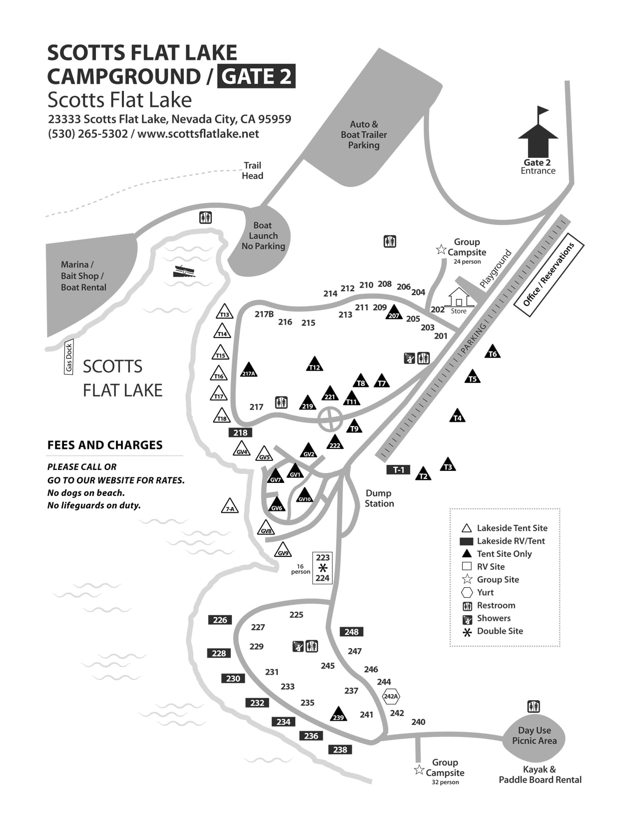 Scotts Flat Lake Map FINALrev5a SFL Gate 2 Campround Map | NID Recreation